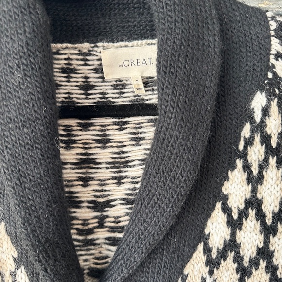 The Great. Geo Fair Isle Alpaca Blend Cardigan Size 0 (XS) - Picture 8 of 14